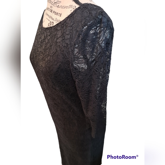 Banana Republic Long Sleeve Black Lace Dress - Picture 3 of 7